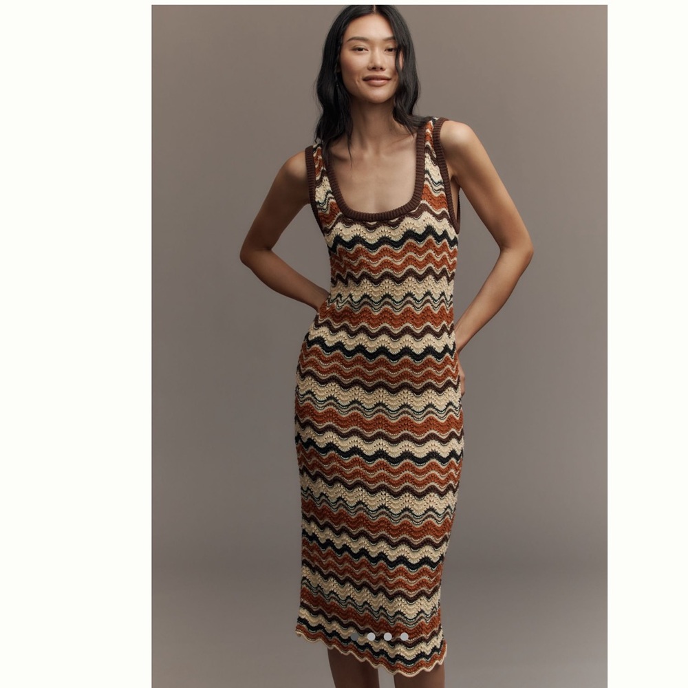 Mother The Square-Neck Sleeveless Knit Midi-Dress